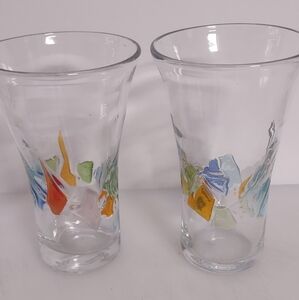 Global Drinking Tumbler 13 Oz Mosaic Sea Glass Set Of 2 Excellent and unique